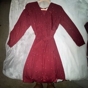 Loft long sleeve dress - Maroon